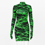 Electric Gyal Neon Dress with Glove - FORWARDLY AWKWARD